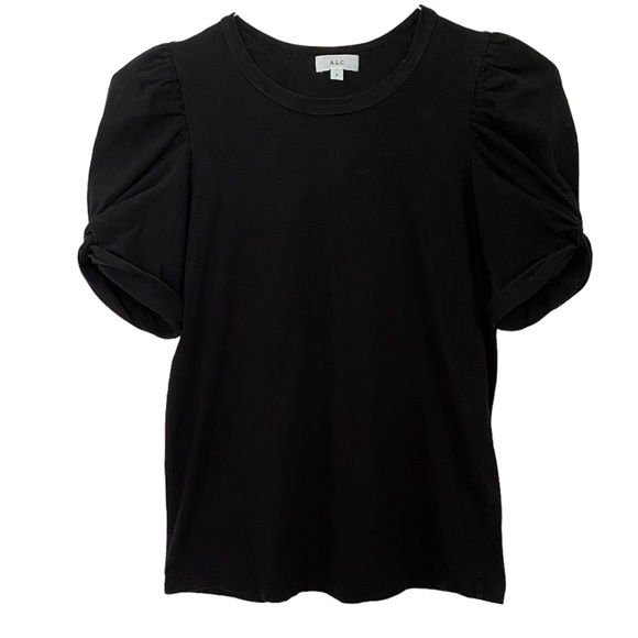 A.L.C. Black Puff Sleeve Tee T-Shirt Top Size Small S - Picture 1 of 7